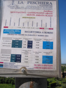 Bus Schedule - Montalcino