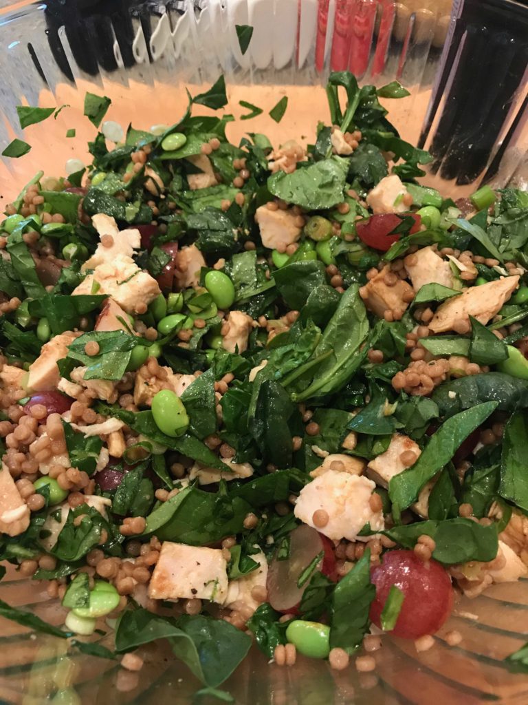 Chicken, Edamame, Spinach Salad