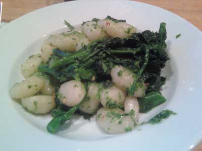 Gnocchi with Broccoli Rabe, Caramelized Garlic, and Parmesan