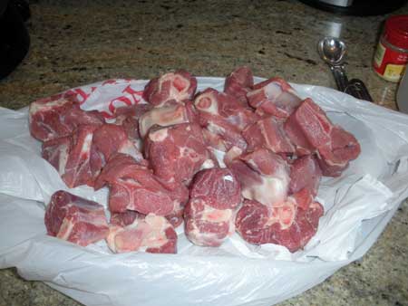 chopped goat leg