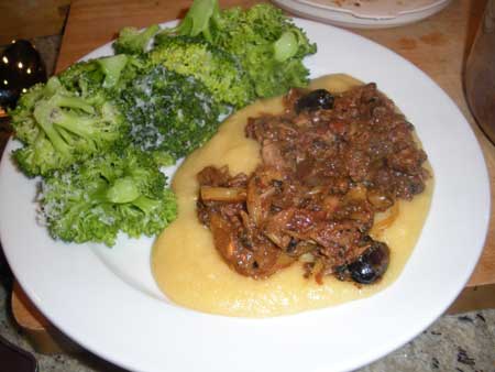 Goat Tagine with Broccoli and Polenta
