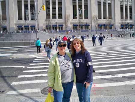 Kim and Rain in front of New Yankee Stadium