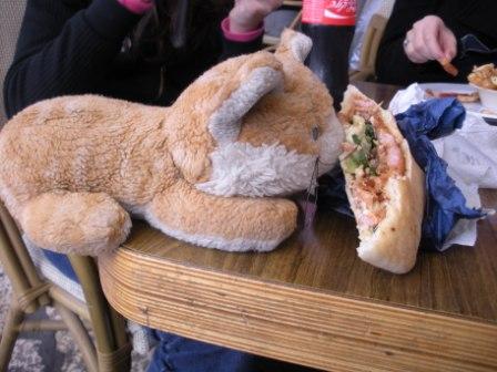 Pinky Enjoying Shwarma