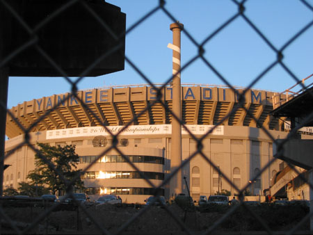 View from Under the Degan through Chain Link Fence