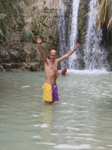 Chris at the Falls at Ein Gedi