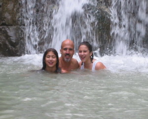 Chris and the Girls at Falls at Ein Gedi