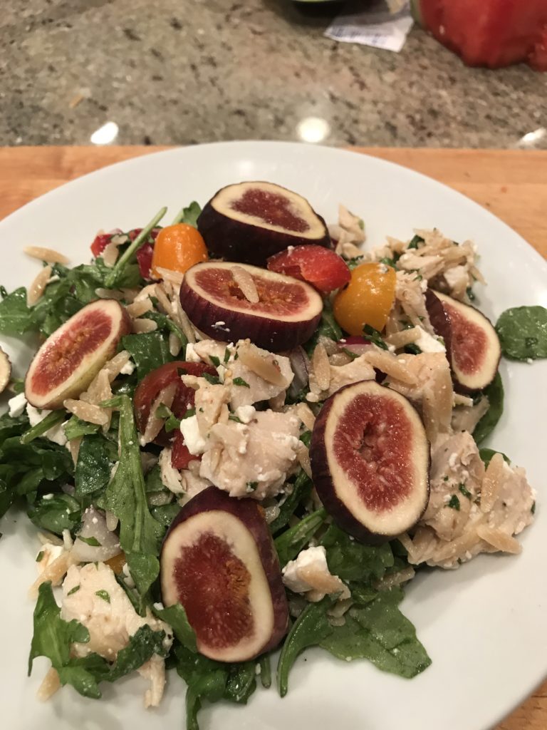 Arugula, chicken and orzo salad