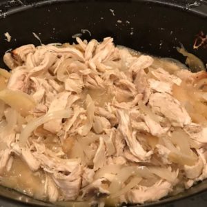 Slow Cooker Cider-Braised Pulled Chicken-Apple Sandwiches